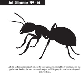  Black Ant Silhouette | Minimalist Vector Illustration