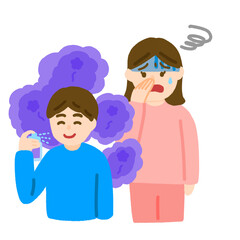 香水の香りで困っている女性
