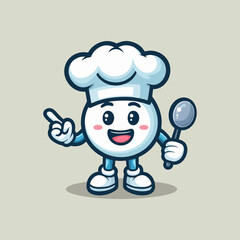 Mascot Chef cartoon design for restaurant kitchen cuisine menu logo food vector premium culinary character branding dining service delicious professional editable gourmet man animated face artwork