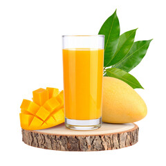 Fresh mango juice in glass