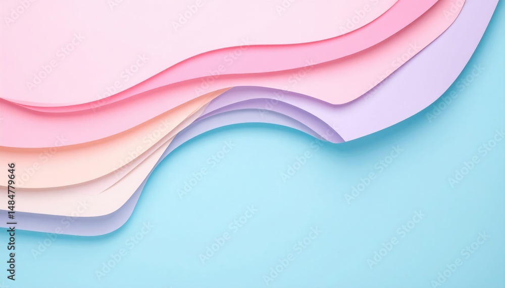 Poster colorful layered paper art studio setting abstract image creative environment top-down view artistic