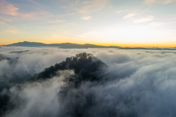 misty morning in the mountains