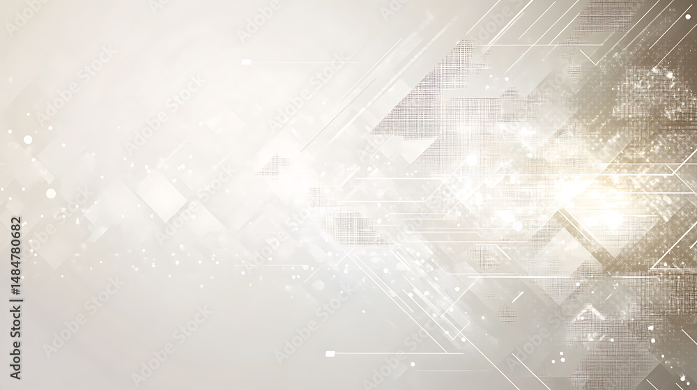 Poster abstract technology background with geometric shapes and light effects creating modern futuristic de