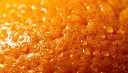 Captivating close-up of fresh orange juice with droplets kitchen food photography bright vibrant colors
