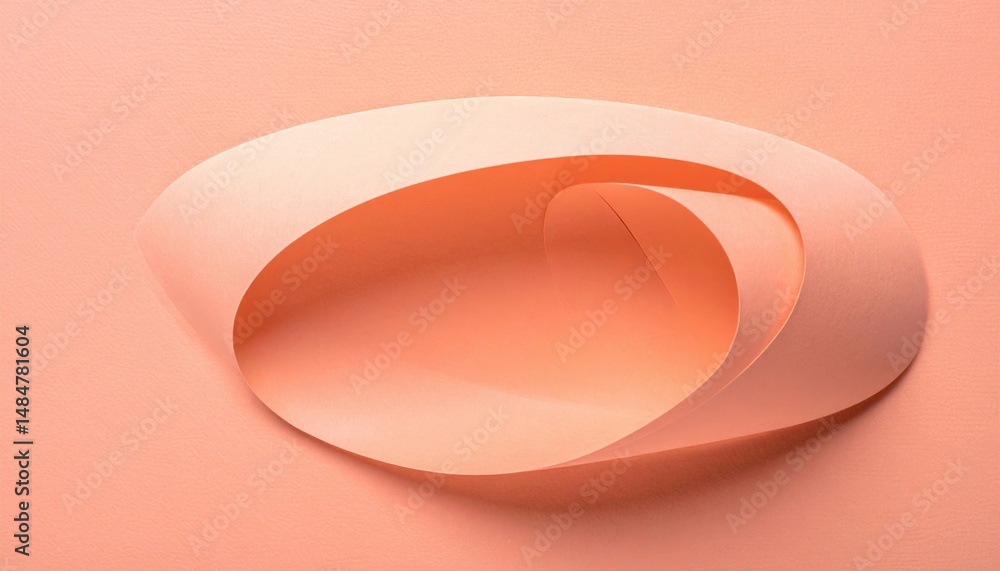 Aufkleber abstract action of curved paper forms minimalist studio graphic design soft peach environment aerial