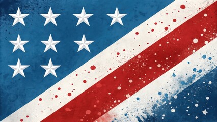 Fototapeta premium Patriotic American Flag Abstract Digital Painting