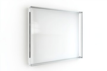Square acrylic frame isolated on white background for photos, art, or signage.