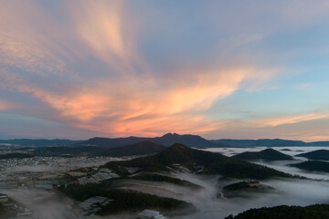 Fototapeta premium sunset over the mountains