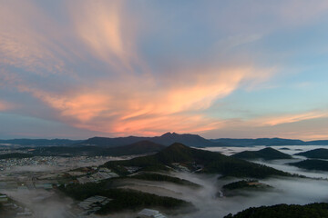 Fototapeta premium sunrise over the mountains