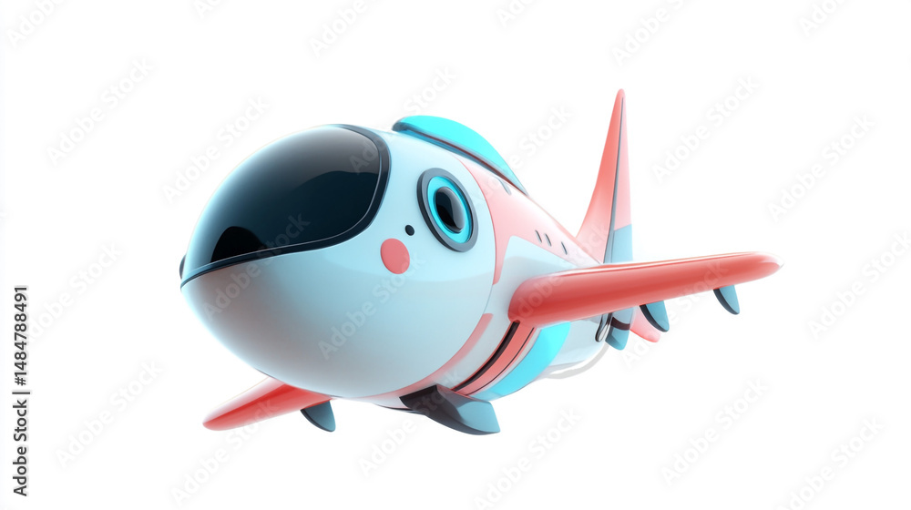 Poster A 3D model of a sleek futuristic robotic drone with a playful whale design. Ideal for technology, robotics, and creative design themes, capturing imagination and innovation in a modern style.