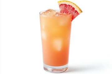 Refreshing grapefruit cocktail isolated on white background. use cases: menu, advertising.