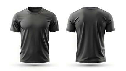 Black T Shirt Realistic Fabric Texture  mockup Front View