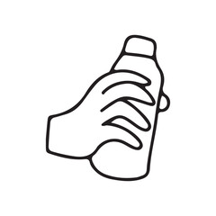 Black color outline Big set of Colorful Hands holding stuff. Different gestures