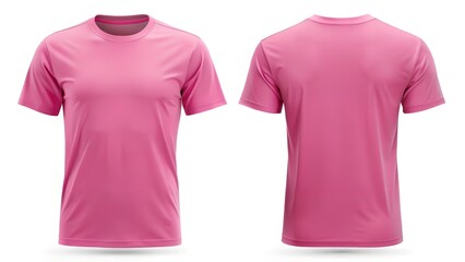 Blank T Shirt Pink mockup  Template Front and Back