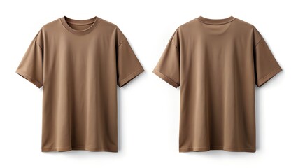 Brown Oversized T Shirt Mockup Front and Back