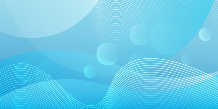 Modern abstract blue background with smooth wave lines, soft bokeh circles, and gradient layers. Ideal for business, technology, or presentation