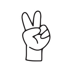 Hands poses. Black color outline vector illustration, on a white background. Concept of communication and expressions.