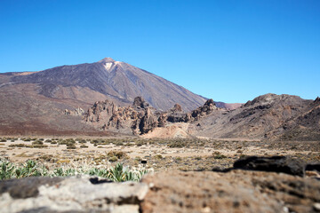 Teide Peak, the highest mountain in Spain and rocks known as 