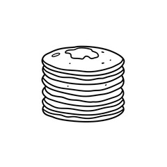 Stack of Pancakes Line Art