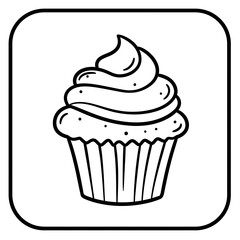 Simple Cupcake Outline Icon