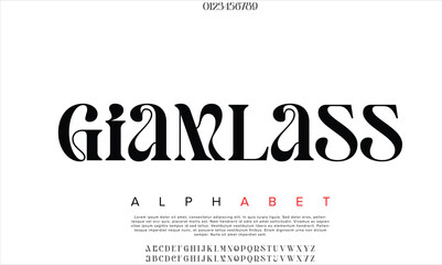 Luxury Giamlass Regular alphabet letters font for logo