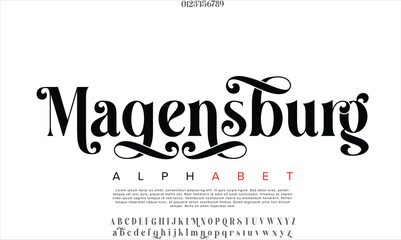 Luxury Magensburg alphabet letters font for logo