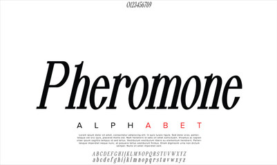 Luxury Pheromone Italic alphabet letters font for logo