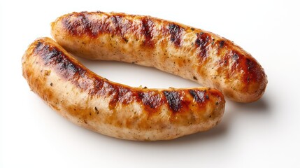 Two Grilled Sausages Studio Food Shot is a premium-quality stock image ideal for use in lifestyle blogs, health content, promotional campaigns, and editorial publications.