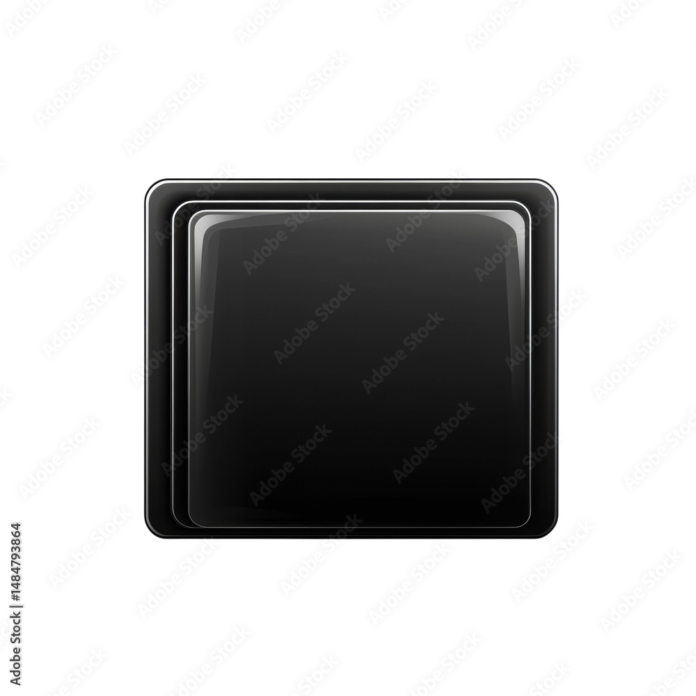 Aufkleber sleek black square buttons on a glossy black background a modern interface on transparent background