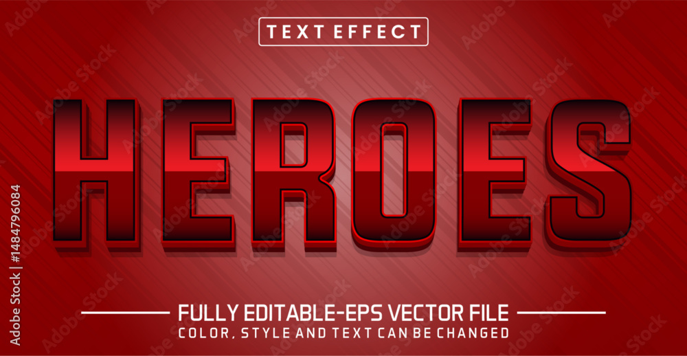 Poster heroes font text effect editable