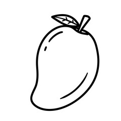 Black and White Mango Illustration