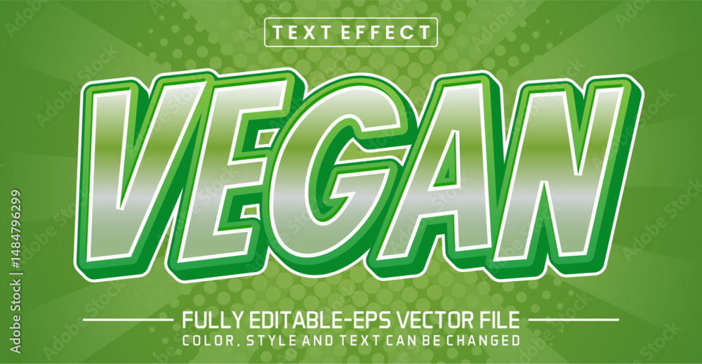 Poster vegan font text effect editable