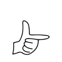 Hands poses. Black color outline vector illustration, on a white background. Concept of communication and expressions.