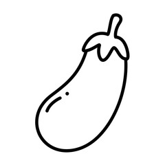 Black and White Eggplant Illustration