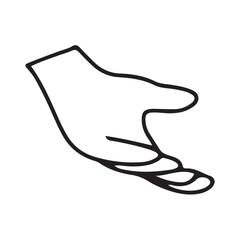 Hands poses. Black color outline vector illustration, on a white background. Concept of communication and expressions.