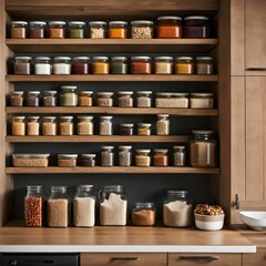 Rustic Revelry: An Organized Pantry Shelf for Food Storage Bliss
