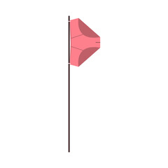Illustration of underwear serving as a flag, symbolizing victory with a unique twist.