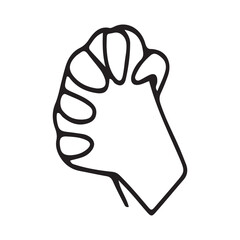 Hands poses. Black color outline vector illustration, on a white background. Concept of communication and expressions.
