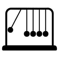 Newton's cradle balls pendulum physics kinetic energy motion momentum illustration vector icon design concept