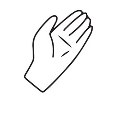 Hands poses. Black color outline vector illustration, on a white background. Concept of communication and expressions.