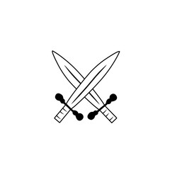 crossed sword line icon