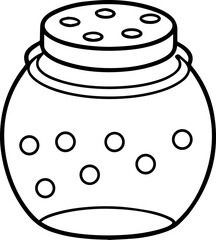 cookie jar black outline vector and illustration, coloring book page