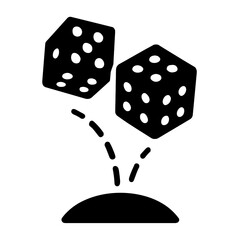 Dice game gambling risk chance luck casino craps entertainment play betting boardgame icon vector graphic