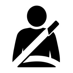 Seatbelt safety icon vector illustration for car safety awareness and accident prevention campaign