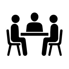 Meeting icon business conference table teamwork collaboration discussion people group interview 