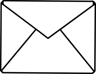 envelope black outline vector and illustration, coloring book page