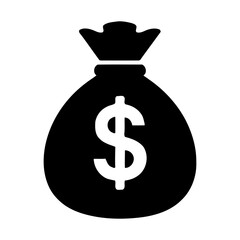 Money bag icon vector illustration design concept for finance wealth and investment business symbol