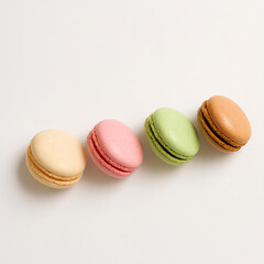 Fototapeta premium macaroons colorful pastry on a white background empty blank gourmet dessert cuisine culinary 