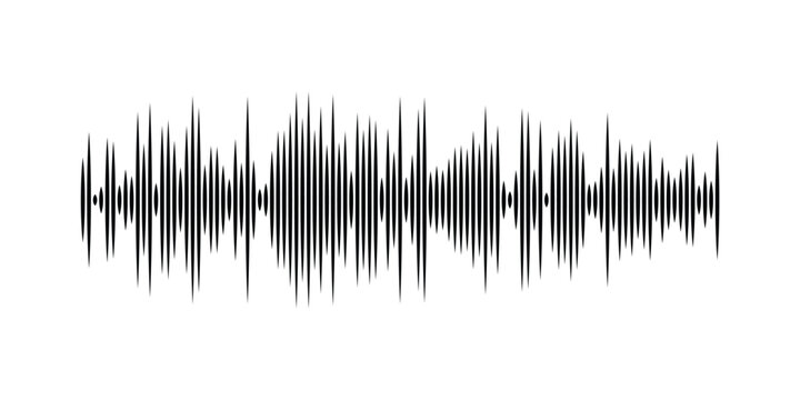 Black sound waves. Abstract music wave, radio signal frequency and digital voice . Tune equalizer vector set. Monochrome volume audio lines, soundwaves rhythm isolated on white background in eps 10.