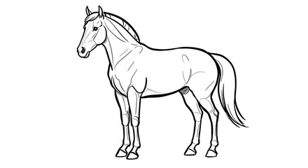 Obraz premium Equine Elegance: Linework Study